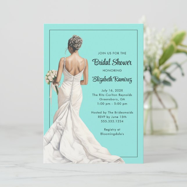 Elegant Bridal Shower Invitation (Standing Front)