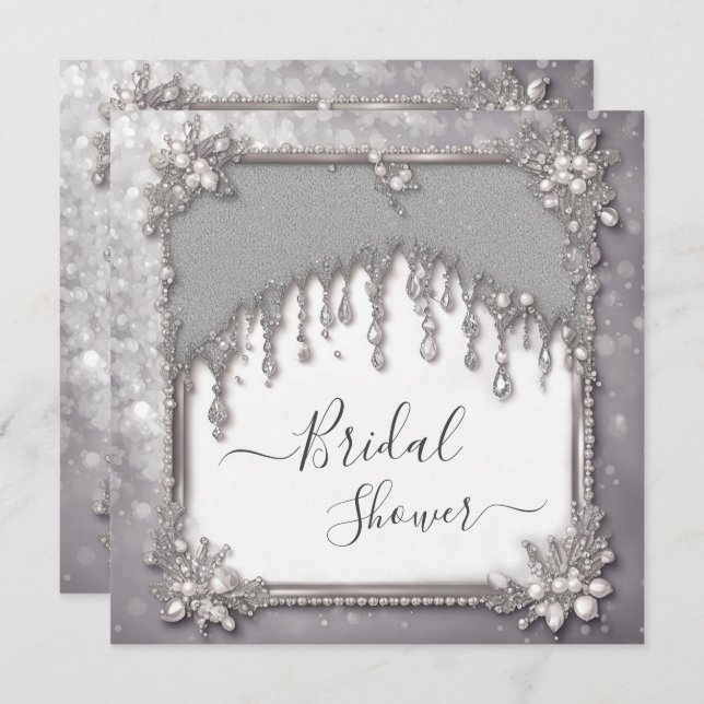 Elegant Bridal Shower Invitation (Front/Back)