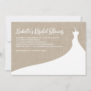 Elegant Bridal Shower Invitation burlap