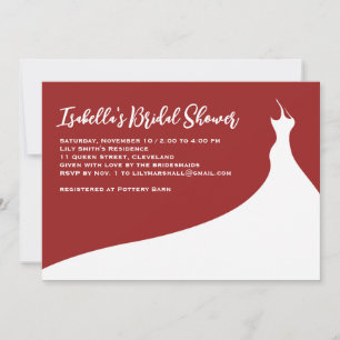 Elegant Bridal Shower Invitation red