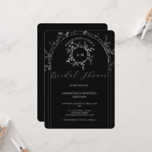 elegant Bridal Shower Invitations with QR Code