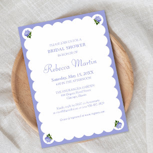 Elegant Bridal Shower Lavender Blue Hydrangea Chic Invitation