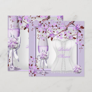 Elegant Bridal Shower Lavender Purple Lilac 4b Invitation