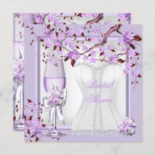 Elegant Bridal Shower Lavender Purple Lilac 4b Invitation