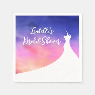 Elegant Bridal Shower Napkin purple watercolor