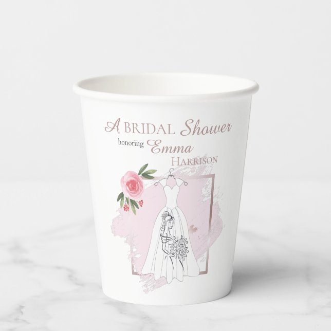 Elegant Bridal Shower Paper Cup (Back)