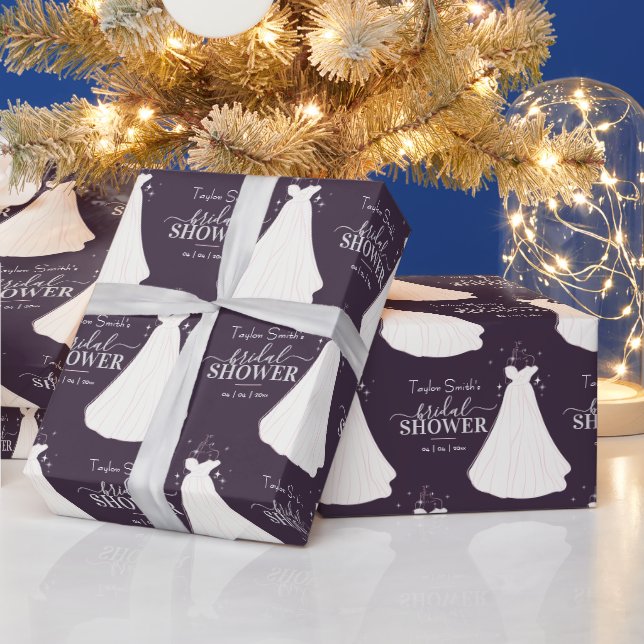 Elegant Bridal Shower Pattern  Wrapping Paper (Holidays)