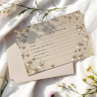 Elegant Bridal Shower Pearls of Wisdom Card