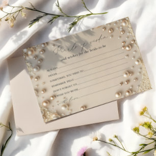 Elegant Bridal Shower Pearls of Wisdom Card