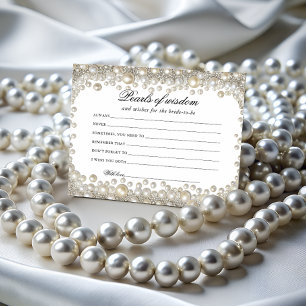 Elegant Bridal Shower Pearls of Wisdom Card