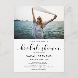 Elegant bridal shower photo invitation postcard