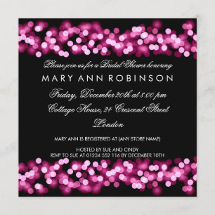Elegant Bridal Shower Pink Hollywood Glam Invitation