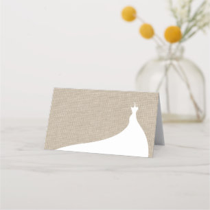 Elegant Bridal Shower Place Card burlap