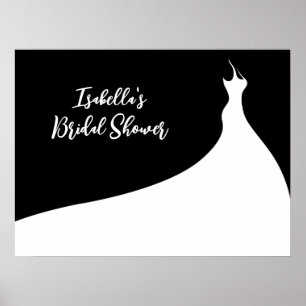 Elegant Bridal Shower Poster black