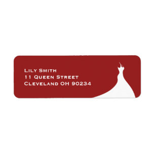 Elegant Bridal Shower red Label Return Address Label