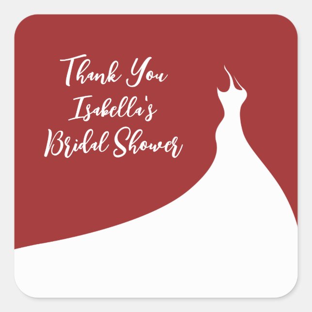 Elegant Bridal Shower Sticker red (Front)