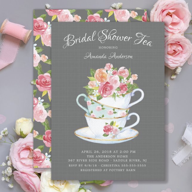 Elegant Bridal Shower Tea Invitation (Creator Uploaded)