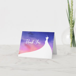 Elegant Bridal Shower Thank You purple watercolor Card