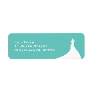 Elegant Bridal Shower turquoise Label Return Address Label