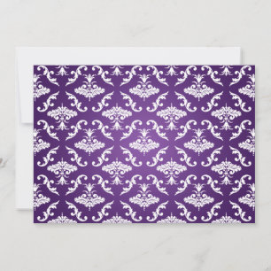 Elegant Bridal Shower Vintage Damask Purple Invitation