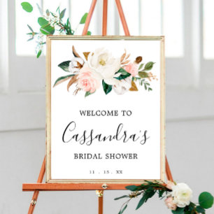 Elegant Bridal Shower Welcome Poster, Welcome Sign