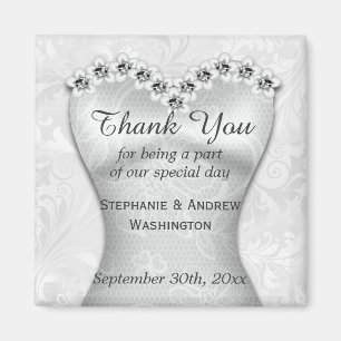 Elegant Bridal Wedding Gown Thank you Magnet