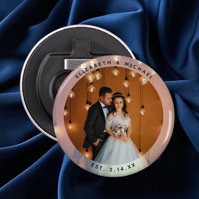 Elegant Bride and Groom Couple Photo Wedding Favou Bottle Opener (Creator Uploaded)