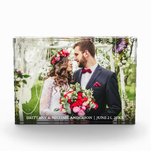 Elegant Bride and Groom Wedding Photo Block