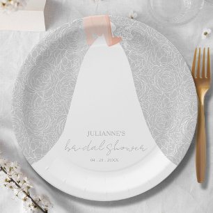 Elegant Bride Bridal Shower Paper Plate