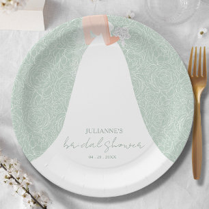 Elegant Bride Bridal Shower  Paper Plate