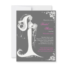 Elegant Bride Bridal Shower Party Announcement