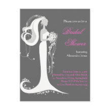 Elegant Bride Bridal Shower Party Invitation 4