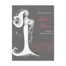 Elegant Bride Bridal Shower Party Invitation 6