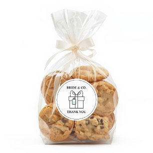 Elegant Bride & Co. Bridal Shower Teal Classic Round Sticker