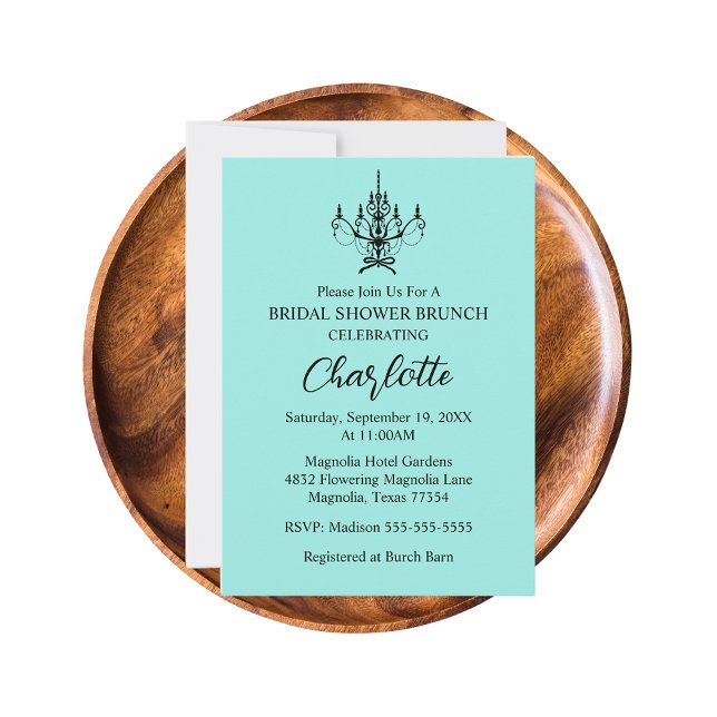 Elegant Bride & Co. Bridal Shower Teal Invitation (Creator Uploaded)