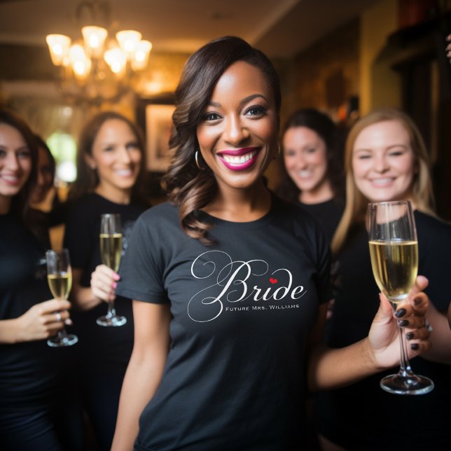 Elegant Bride Future Mrs Black Womens T-Shirt (Creator Uploaded)