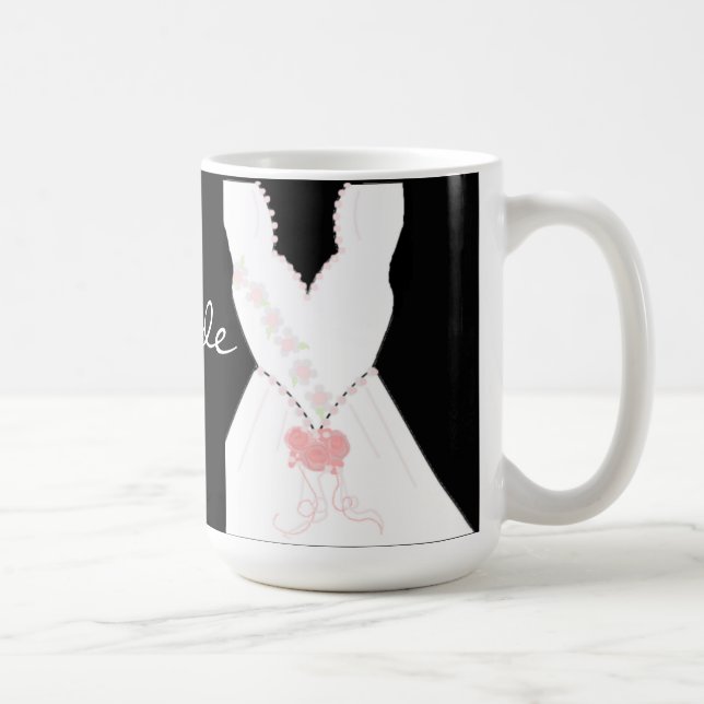 Elegant Bride Gown in Black and White Coffee Mug (Right)