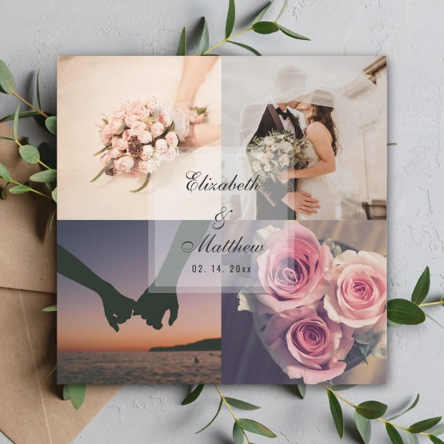 Elegant Bride & Groom Photo Collage Wedding Favour (Creator Uploaded)