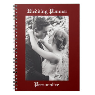 Elegant Bride Groom Photo Wedding Planner Notebook
