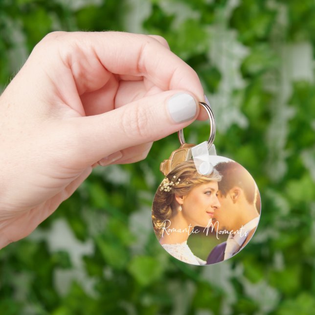 Elegant Bride Groom Romantic Moments Key Ring (Hand)