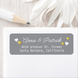 Elegant Bride Groom Wedding Addressing grey Return Address Label