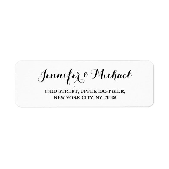 Elegant Bride Groom Wedding Couple Return Address Return Address