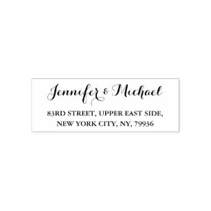 Elegant Bride Groom Wedding Couple Return Address Self-inking Stamp