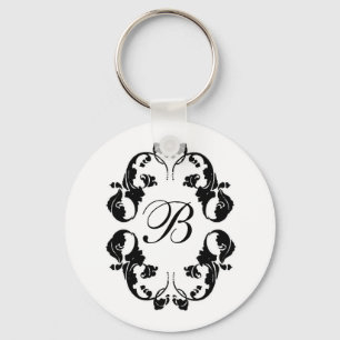 Elegant Bride Monogram Key Ring