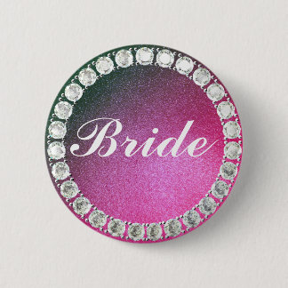 Elegant Bride pink glitter 6 Cm Round Badge