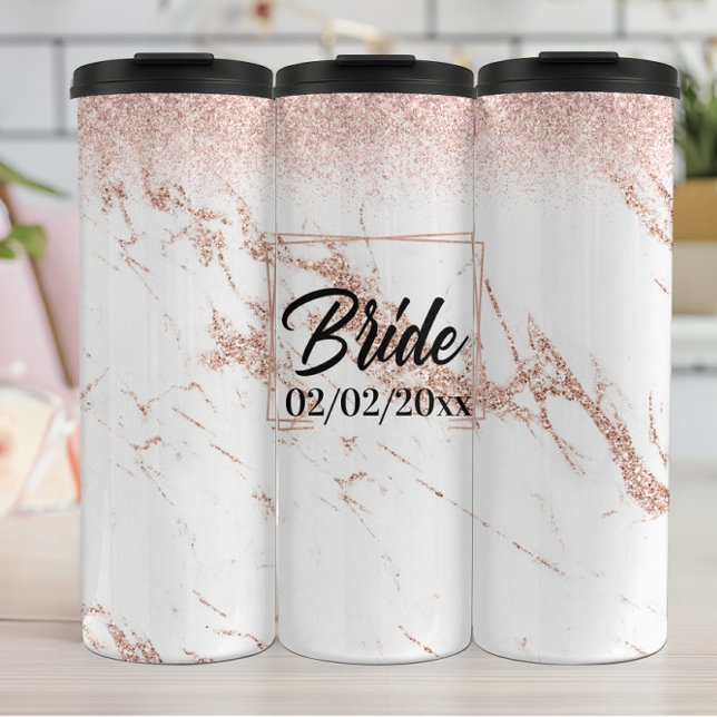 Elegant Bride: Rose Gold Celebration Thermal Tumbler (Creator Uploaded)