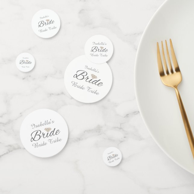  Elegant Bride Script Diamond Accent Bridal Shower Confetti (Group)