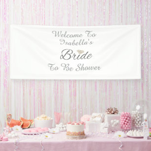 Elegant Bride Script Diamond Bridal Shower Banner