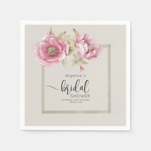 Elegant Bride Shower Party Napkins (Front)