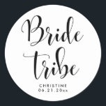 Elegant Bride tribe Classic Round Sticker<br><div class="desc">Get some cool personizable bachelorette paty gifts while waiting for the big day.</div>